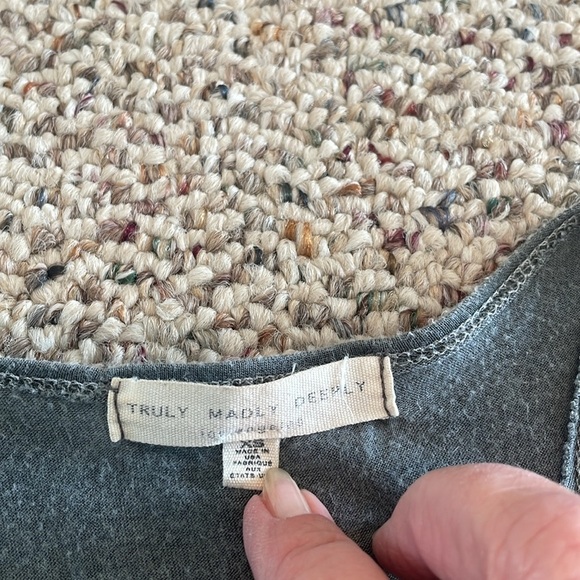 Truly Madly Deeply Gray Distressed Look Tank - Picture 4 of 5